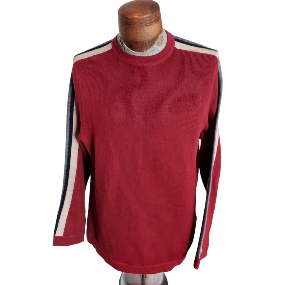 VTG EDDIE BAUER Sport Shop Striped Sleeve Crewneck Sweater Size Large Australia